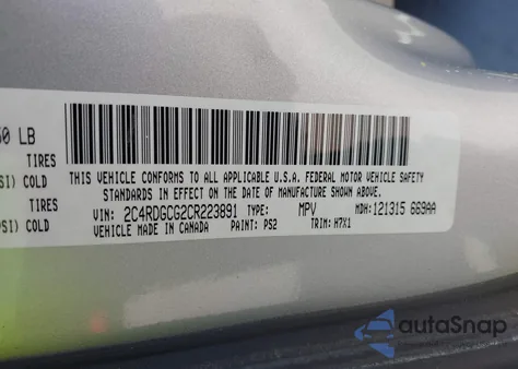 2012 Dodge Grand Caravan Sxt from USA, damaged, VIN 2C4RDGCG2CR223891